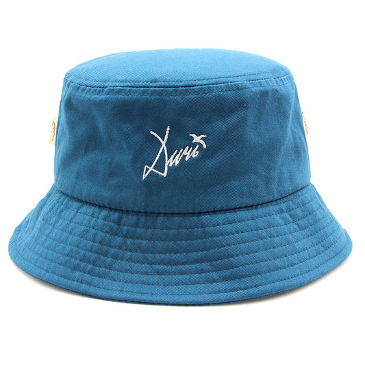 Factory Custom Internet Celebrity Letter Embroidered Bucket Hat Fashion Men and Women Couples Pot Hat Pure Cotton Edge Hat
