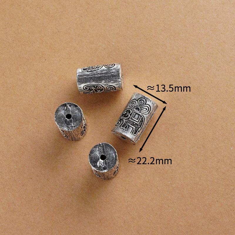 Silver Jewelry Bead Partition Accessories DIY Bracelet Handmade Beading Accessories Running Ring Accessories Thai Silver Chiang Mai Silver Large Bead Partition
