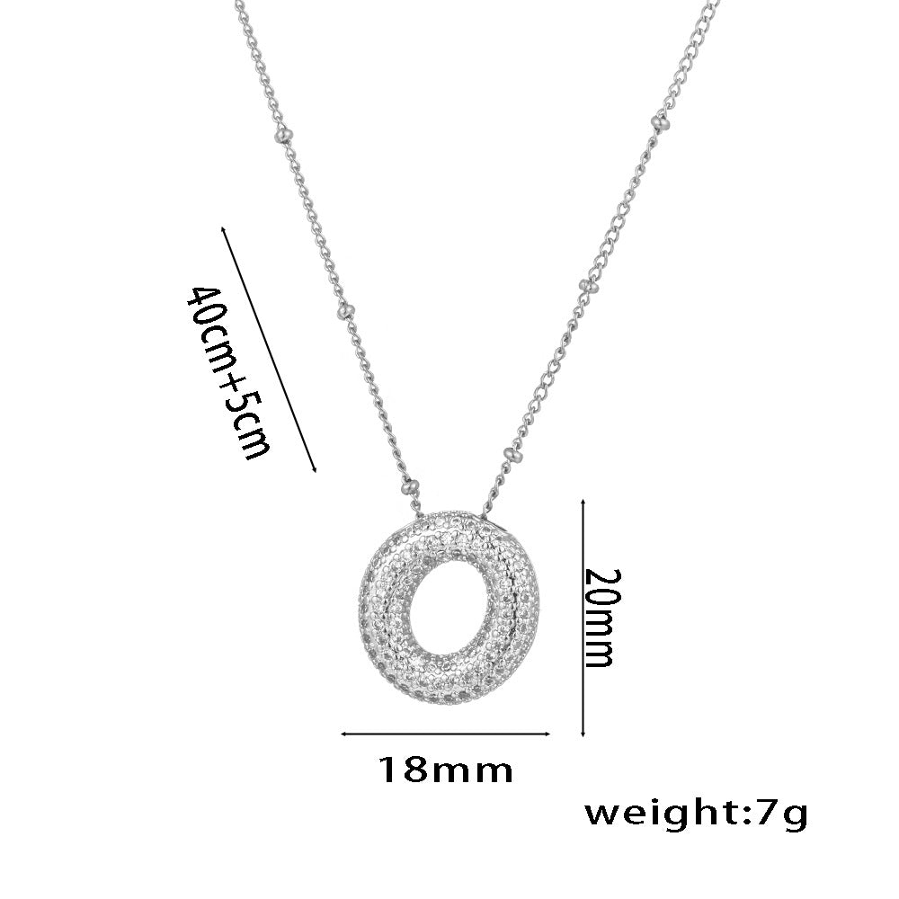 New European and American Micro-inlaid Zircon 26-letter Pendant Necklace Copper-plated 18K Gold Fashion Versatile Classic Jewelry
