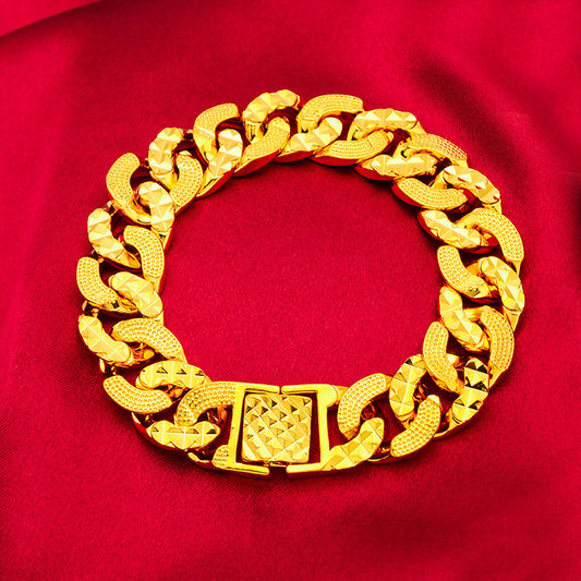 Vietnamese Sand Gold Bracelet Men's Imitation Gold-plated Women's Whip Boss Bracelet