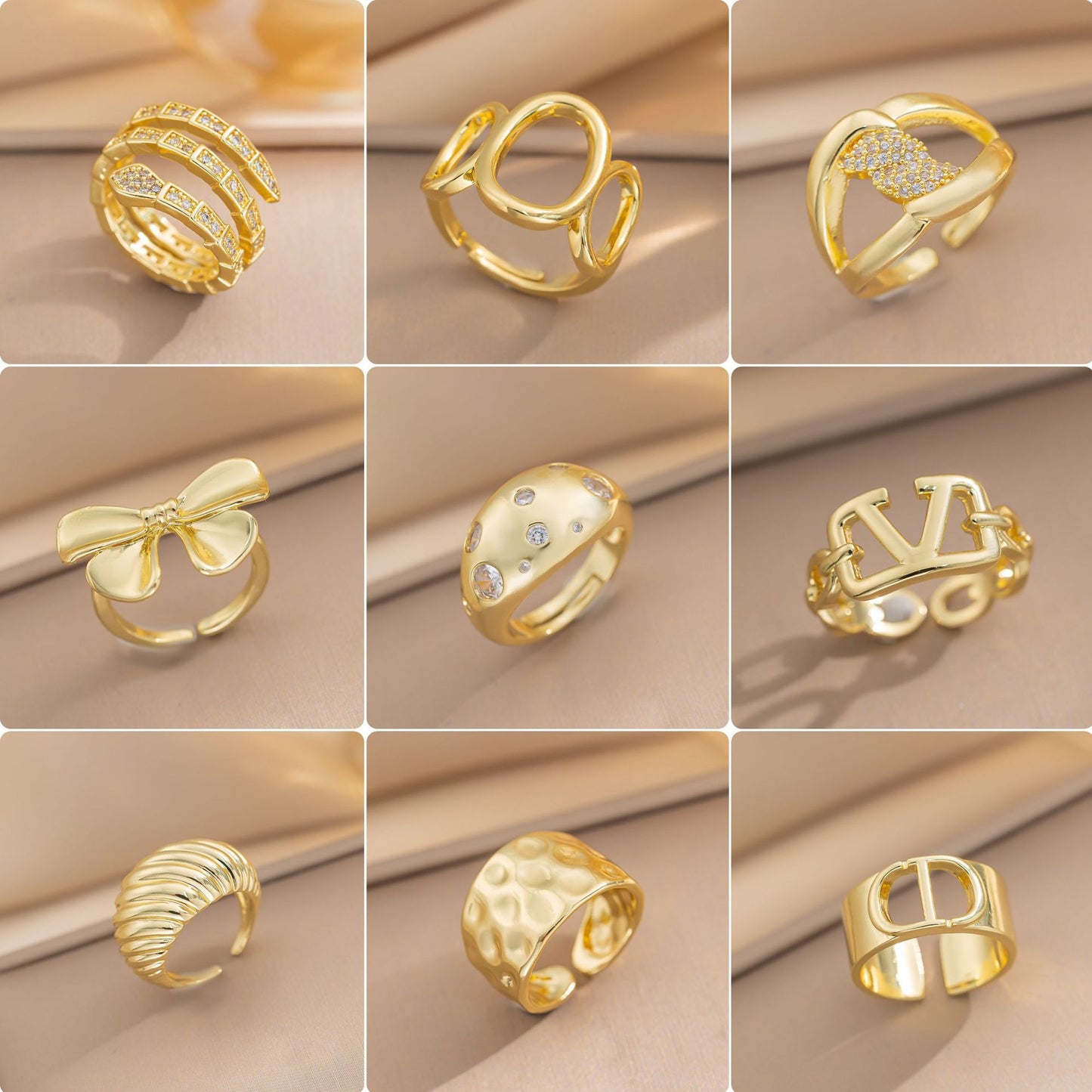 European and American Fashion Retro Niche Light Luxury High Sense Personalized Opening Ring Fashion Jewelry Factory Direct Sales