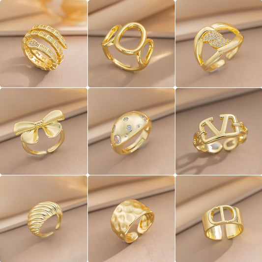 European and American Fashion Retro Niche Light Luxury High Sense Personalized Opening Ring Fashion Jewelry Factory Direct Sales
