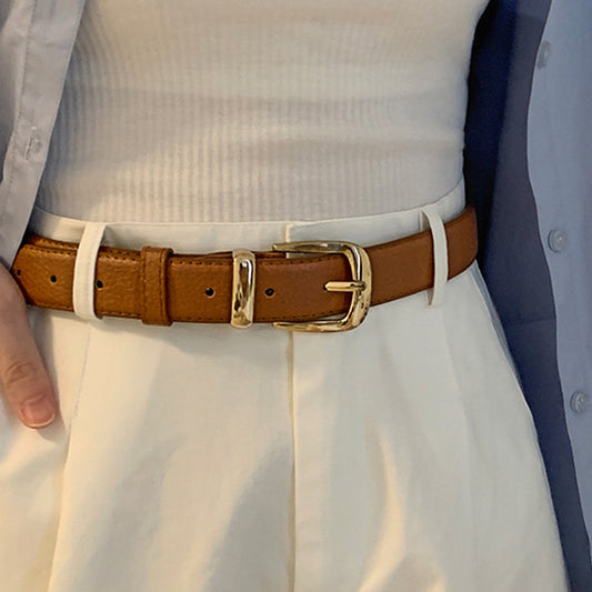 New Fashionable Women's Belt Simple and Versatile Jeans Belt Female Student Decorative Pin Buckle Belt Manufacturer Wholesale