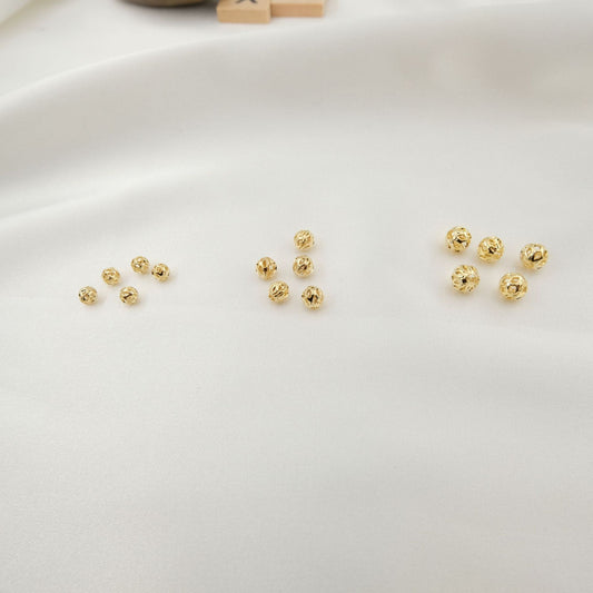 Hollow Beads Hollow Ball DIY Accessories Beads Necklace Beads Bracelet Beads Loose Beads Copper Plated Real Gold 14K18K Color Retention