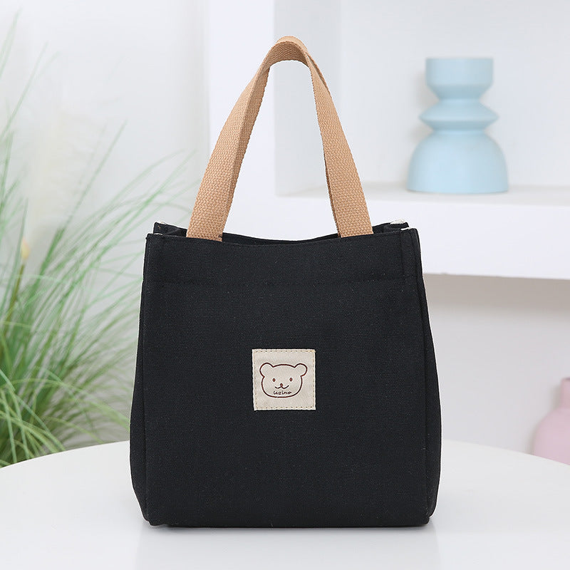 Japan and South Korea Thickened Oxford Canvas Bag Women's Handbag Bento Lunch Box Mom Shopping Small Cloth Bag Handbag