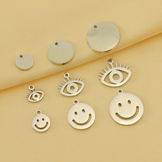 Stainless Steel Jewelry Accessories Necklace Accessories Plated 18k Gold Versatile Simple Wind Titanium Steel Pendant Spot Wholesale