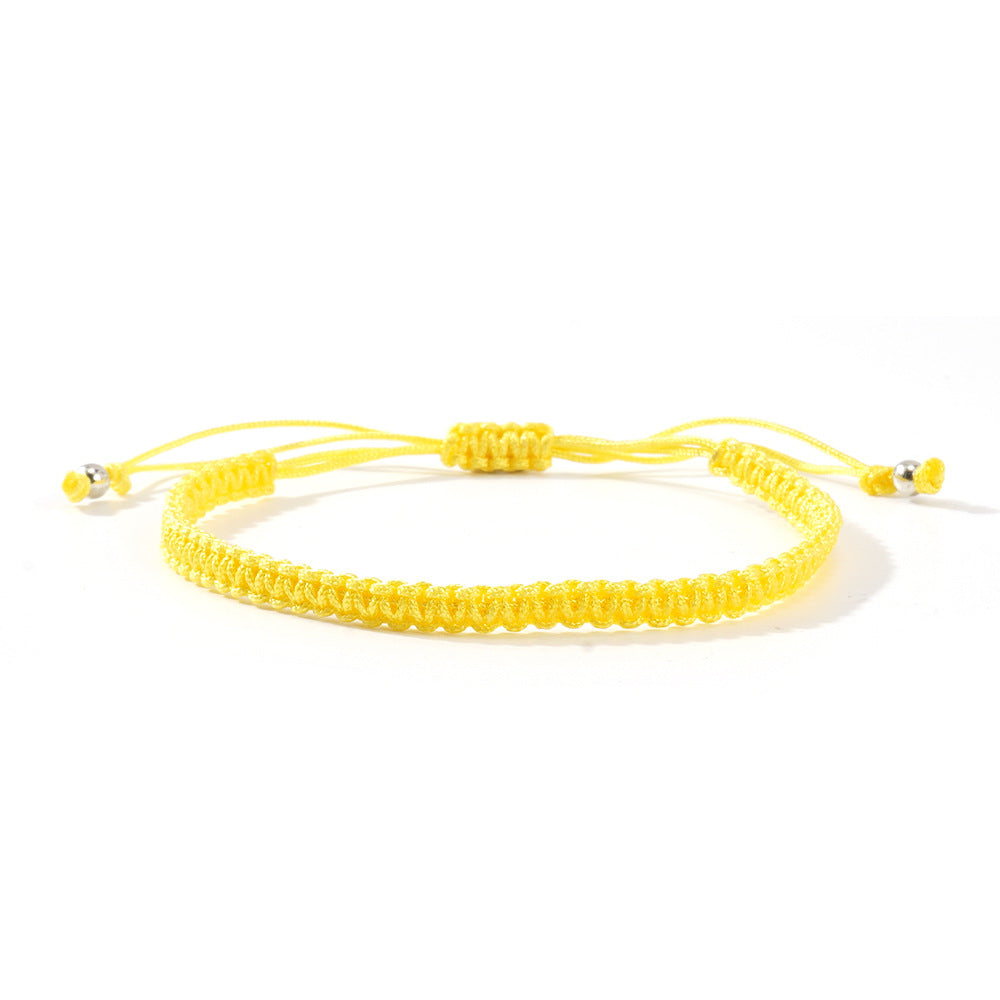 Hot-selling Solid Color Hand-woven Hand Rope Fashionable Versatile Men's and Women's Adjustable Bracelet Gift