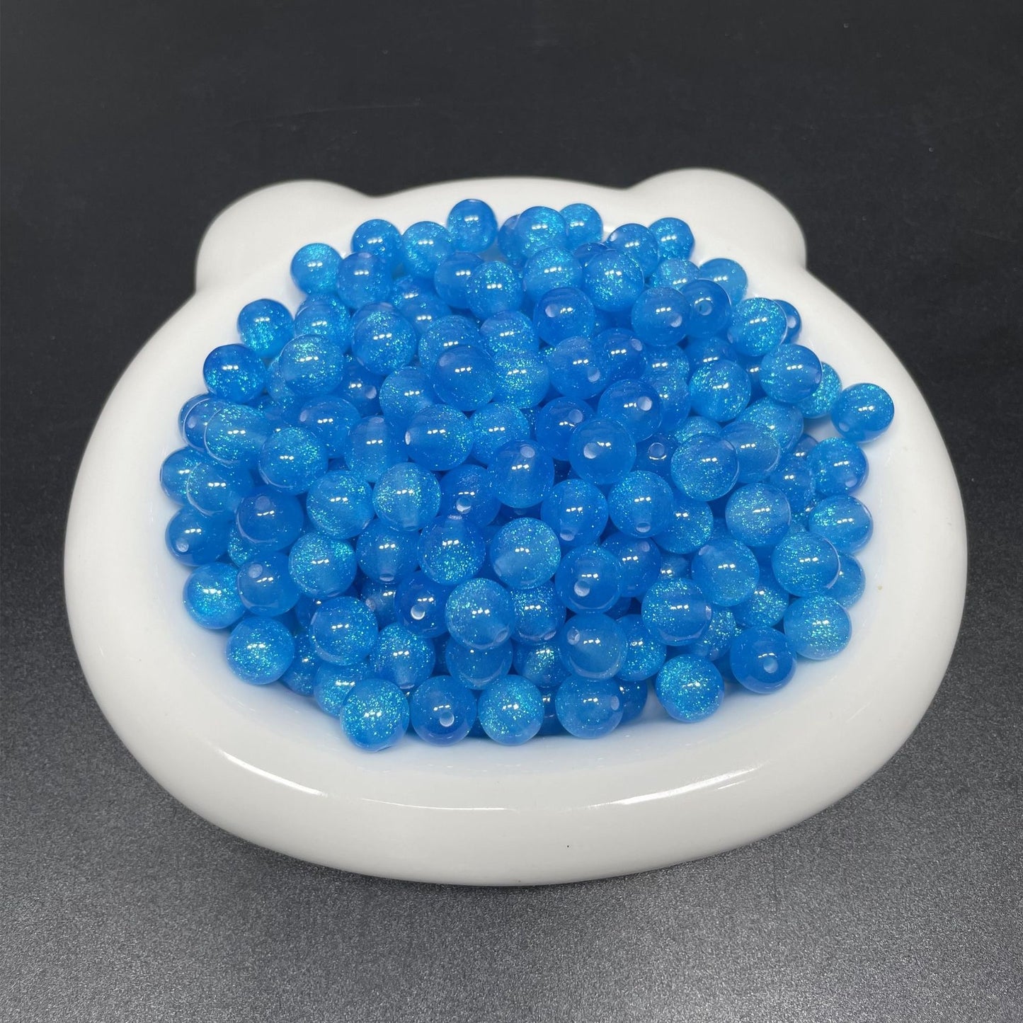 8/10/12 Mm Resin Fine Flash Starry Sky Mermaid Ji Round Beads Resin Imitation Cat Eye Beads DIY Bracelet Accessories