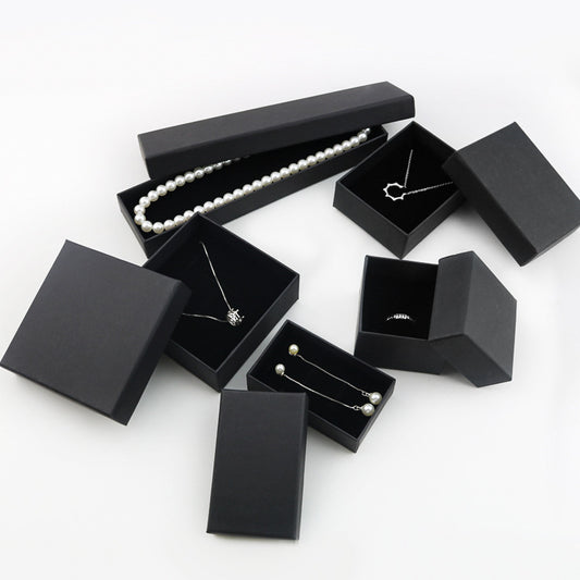 Spot High-grade Black Kraft Paper Jewelry Box, Bracelet Necklace Ring Earrings Jewelry Packaging Box