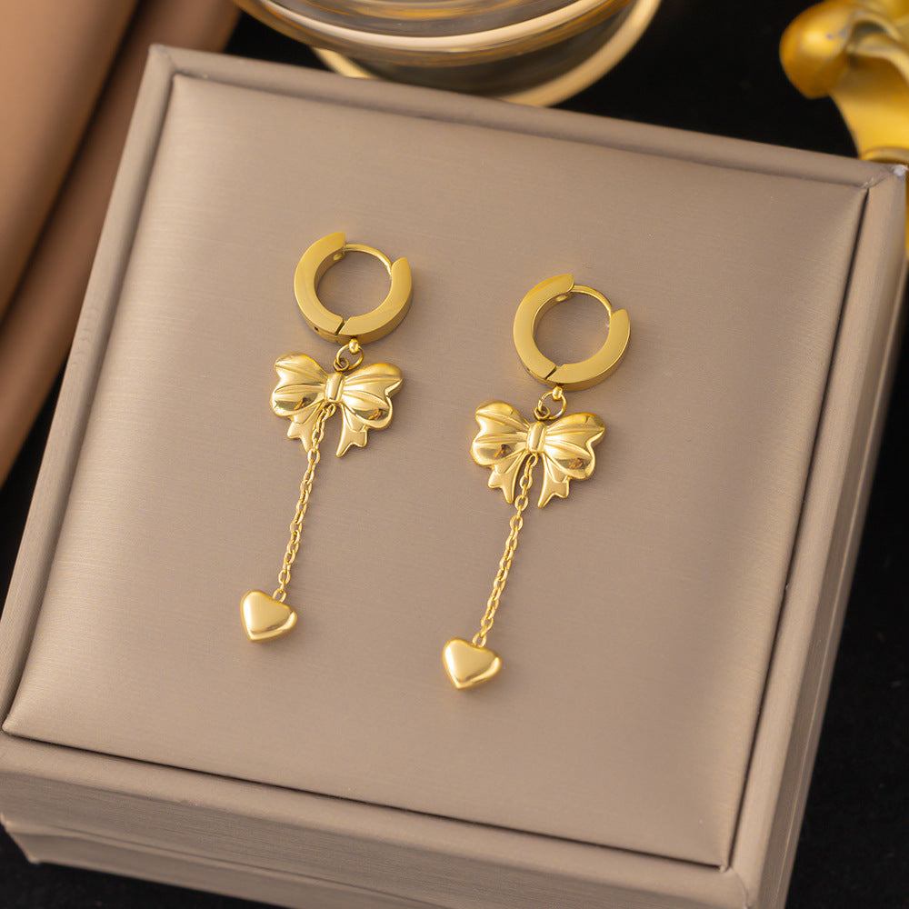Simple 18k Gold-plated Stainless Steel Circle Earrings Simple Gold-plated Men's and Women's Models