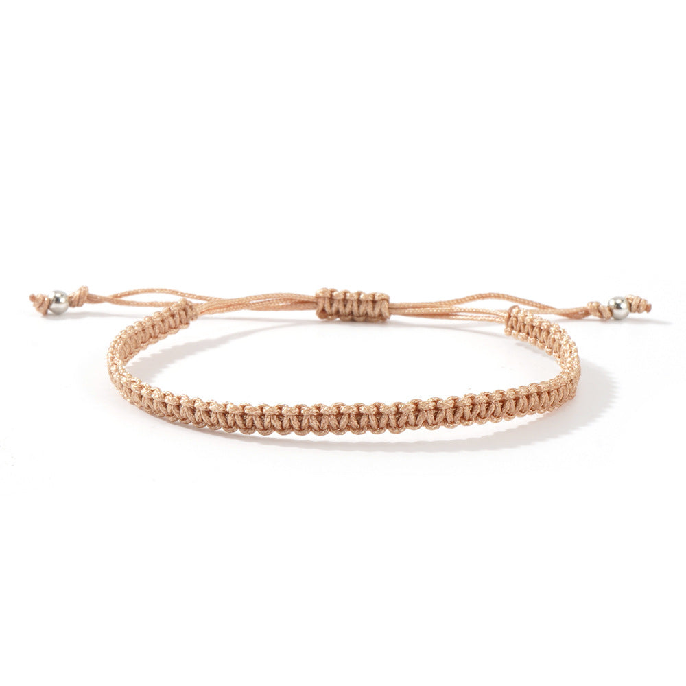 Hot-selling Solid Color Hand-woven Hand Rope Fashionable Versatile Men's and Women's Adjustable Bracelet Gift