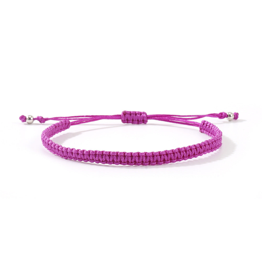 Hot-selling Solid Color Hand-woven Hand Rope Fashionable Versatile Men's and Women's Adjustable Bracelet Gift