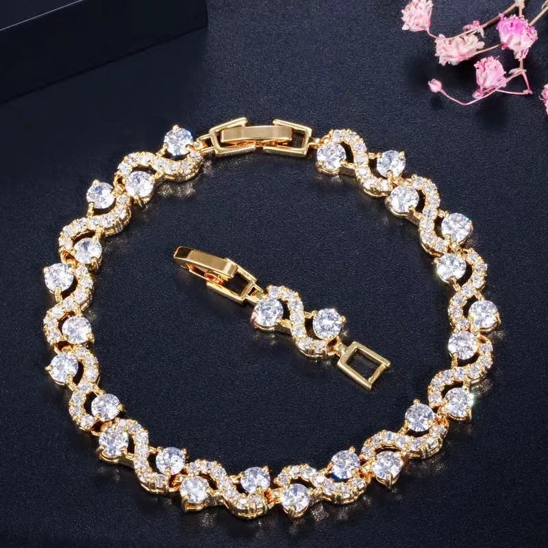Color Jewelry Zircon Colorful European and American Bracelet Women's Bracelet