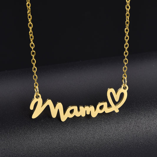 Mother's Day Stainless Steel Mama Necklace Women Do Not Fade Fashion Personalized Letter Titanium Steel Necklace Jewelry Korean Version Jewelry