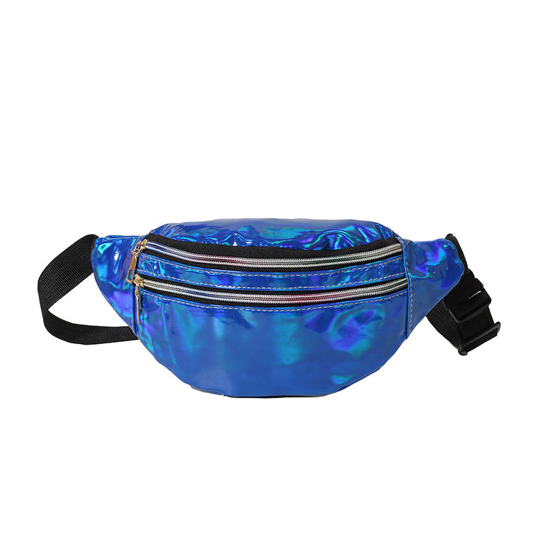 New Summer Men and Women Laser Fanny Pack Outdoor Glossy Sports Breast Bag Multi-functional Messenger Bag