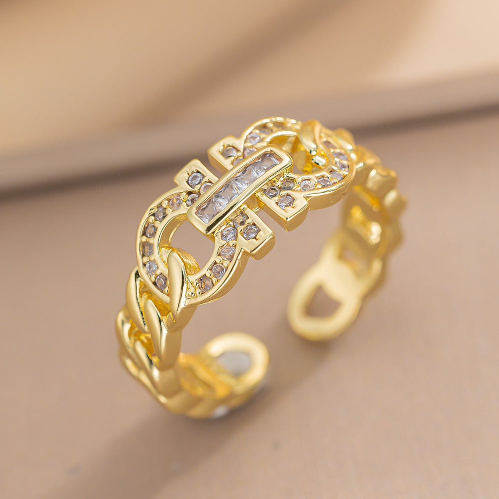 European and American Fashion Retro Niche Light Luxury High Sense Personalized Opening Ring Fashion Jewelry Factory Direct Sales