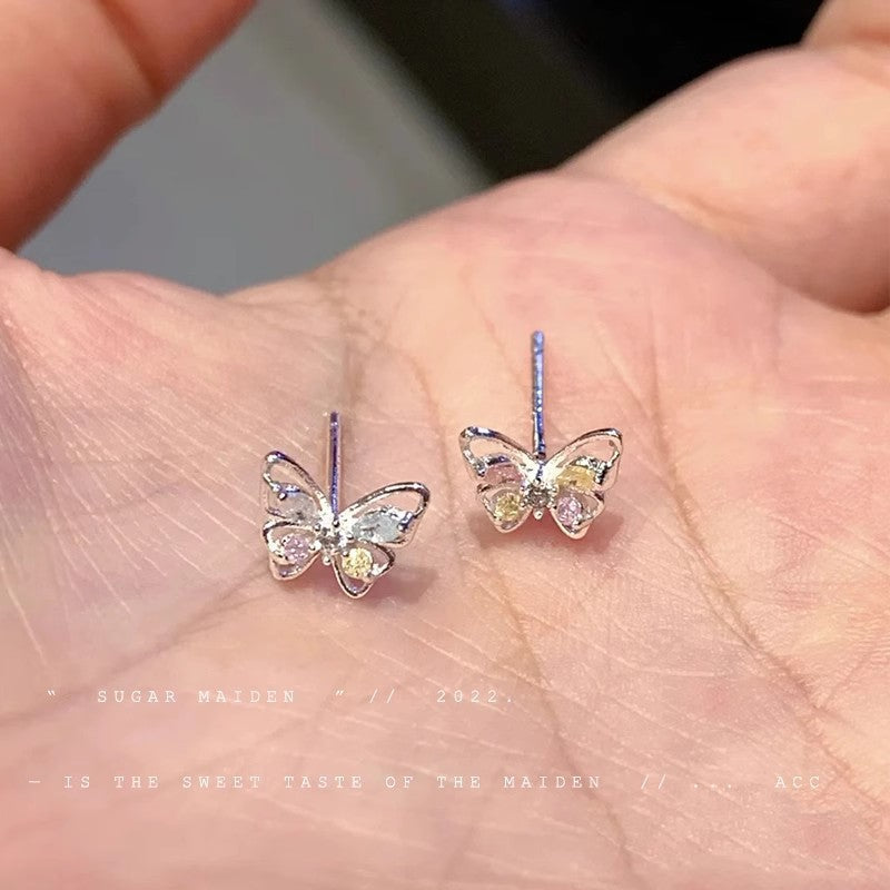 925 Silver Needle Pearl Zircon Earrings Women's High-end Sense Niche Temperament Cold Wind Mori Earrings Ear Jewelry Wholesale