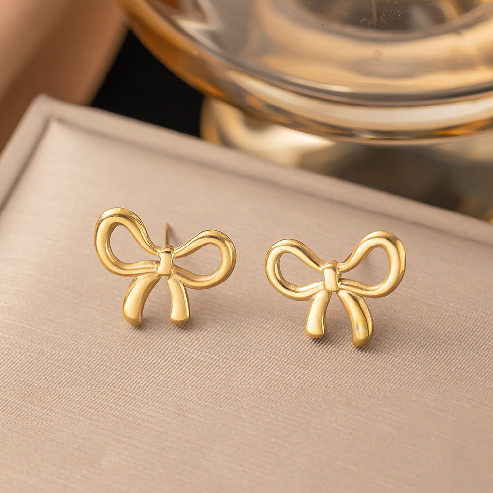 Simple 18k Gold-plated Stainless Steel Circle Earrings Simple Gold-plated Men's and Women's Models