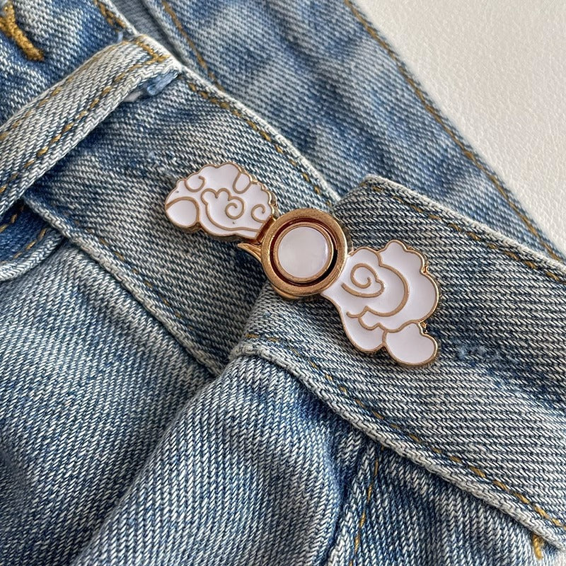 Jeans Waistband Reduced Waist Buckle Brooch Women's Skirt Tightened Waist Artifact Pin Fixed Anti-light Buckle Button