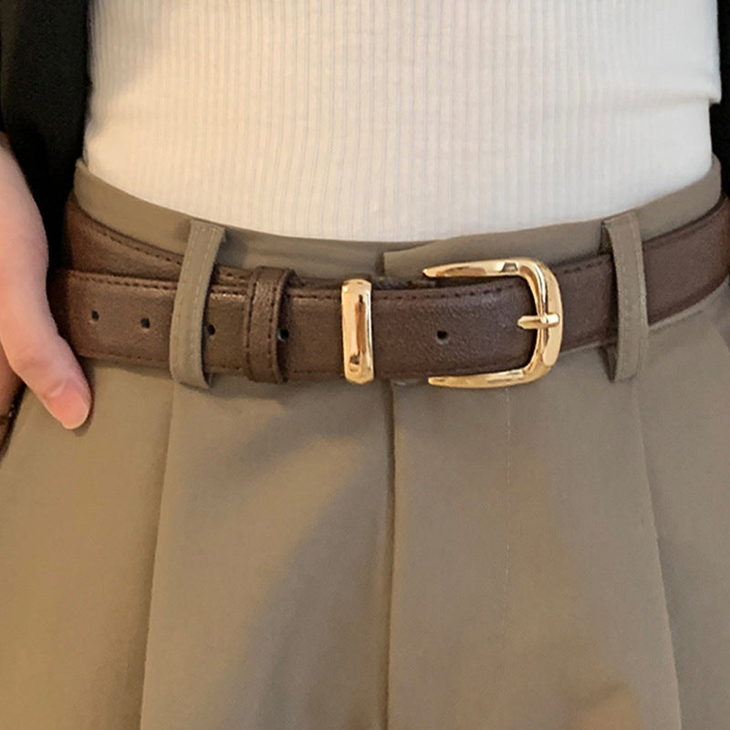 New Fashionable Women's Belt Simple and Versatile Jeans Belt Female Student Decorative Pin Buckle Belt Manufacturer Wholesale