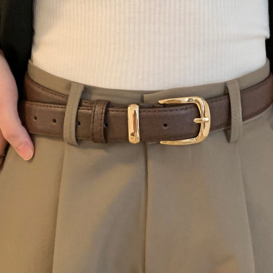 New Fashionable Women's Belt Simple and Versatile Jeans Belt Female Student Decorative Pin Buckle Belt Manufacturer Wholesale