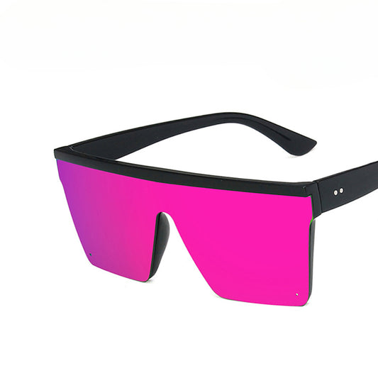 Purple Sunglasses Trendy Big Frame One-piece Sunglasses Street Shooting Driving Sunglasses Retro