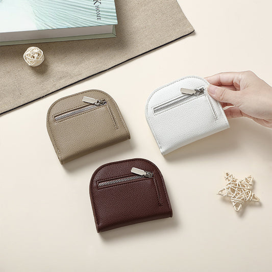 New Change Bag Solid Color Small Wallet Women's High-end Polyester Leather Wallet