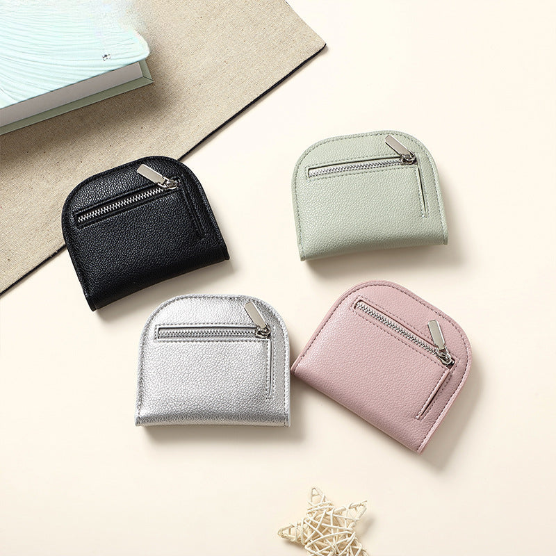 New Change Bag Solid Color Small Wallet Women's High-end Polyester Leather Wallet